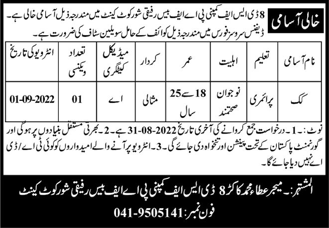 Latest Pakistan Air Force PAF Air Force Posts Shorkot 2022