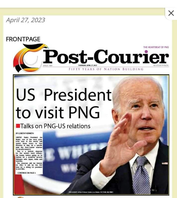 Talks on PNG - US Relations   US President Joe Biden will visit Papua New Guinea and talk with PM Hon. James Marape on PNG- US bilateral relationship.   The US President Biden will visit PNG next month to meet with the Prime Minister James Marape and his government executives for THREE HOURS.    READ FULL STORIES HERE: https://postcourier.com.pg/president-biden-to-visit-for-three-hours/