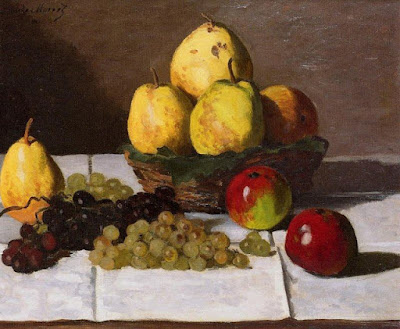   Claude Monet - nature morte aux poires et raisins,1867 