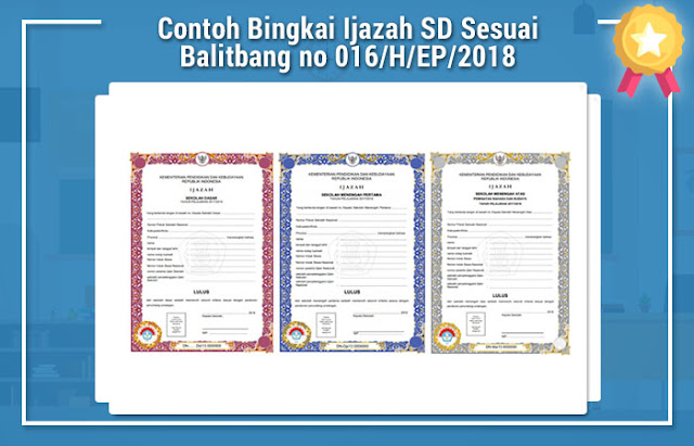 Contoh Bingkai Ijazah SD Sesuai Balitbang no 016/H/EP/2018