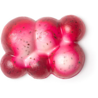 A bright red bubble rectangular soap on a bright background 