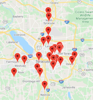 Map of Syracuse area Little Free Libraries