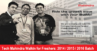 Tech Mahindra Limited Walkin for Fresher