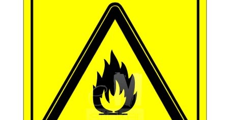  Stiker  Safety Sign Awas Mudah Terbakar Cutting  Sticker 
