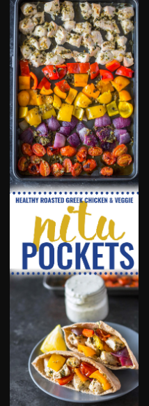 SHEET PAN GREEK CHICKEN & VEGGIES + PITA POCKETS