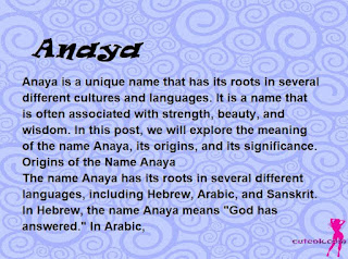 meaning of the name "Anaya"