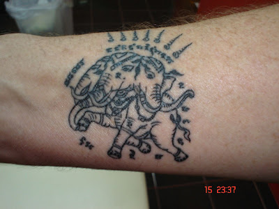 elephant tattoo designs. Three-headed elephant tattoo.