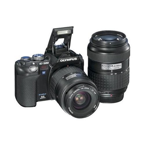 Remanufactured Olympus EVOLT E500 8-Megapixel Digital SLR Camera with 17-45 mm and 40-150 mm Zuiko Lenses