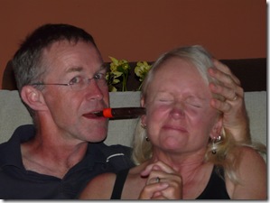 Sylvia trys to steal Frank's cigar