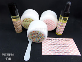 Review of Sunny's Body Products sampler pack with cuticle oil, miracle balm, hand butter, and sugar scrub.