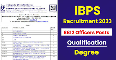 8812 Posts - Institute of Banking Personnel Selection - IBPS Recruitment 2023(All India Can Apply) - Last Date 21 June at Govt Exam Update