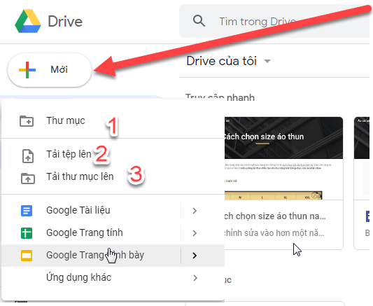 cách lưu trữ dữ liệu trên google drive