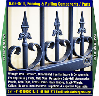 decorative wrought iron fence hardware manufacturers exporters suppliers India http://www.finedgeinc.com +91-8289000018, +91-9815651671