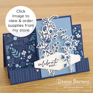 Handmade faux centre step card using Stampin Up Dainty Delight stamp and die sets and Countryside Inn patterned paper. Card by Diane Barnes - colourmehappy - Independent Demonstrator in Sydney Australia - cardmaking - stampinupcards - stamping