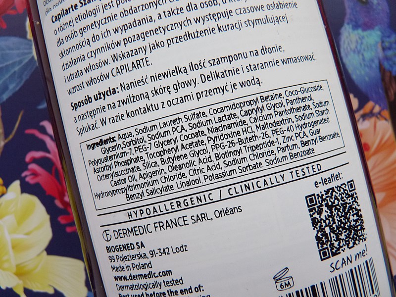 Dermedic Capilarte Strengthening Shampoo skład inci ingredients