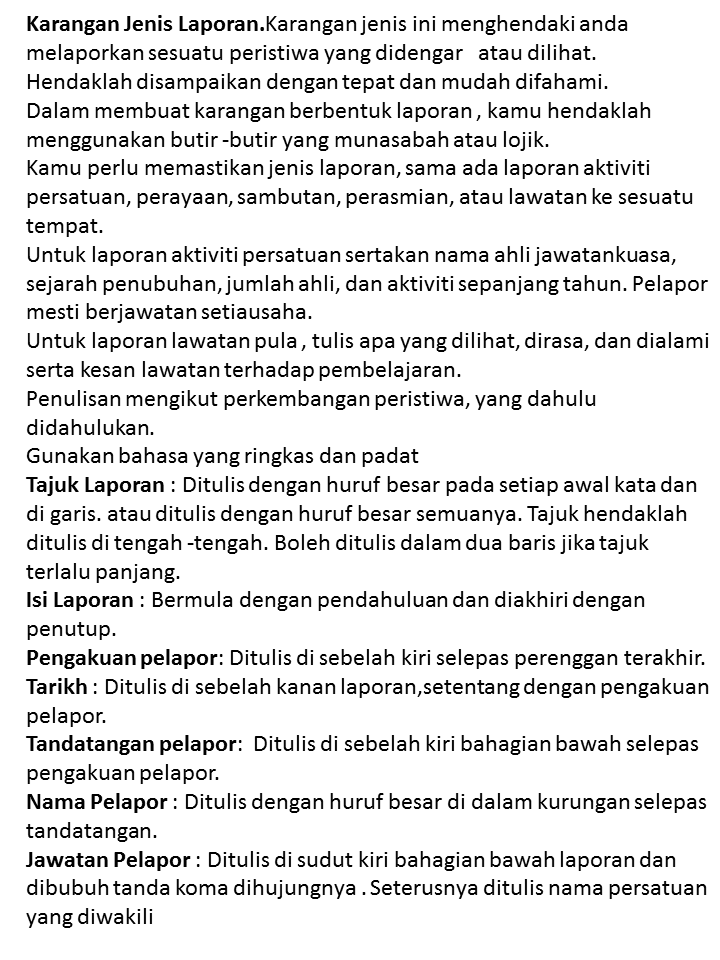 Bahasa Melayu UPSR: KARANGAN BM 2 ( LAPORAN)