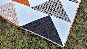 Modern Halloween flying geese quilt in Quilty magazine