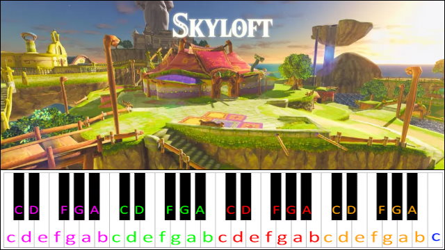 Skyloft (The Legend of Zelda: Skyward Sword) Piano / Keyboard Easy Letter Notes for Beginners