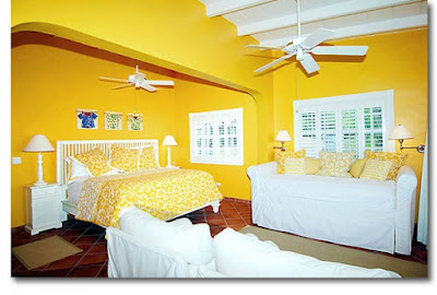 أفكار وديكورات وصور غرف نوم بنات بدهان حوائط وجدران باللون الاصفر