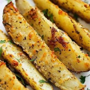 BAKED PARMESAN GARLIC POTATO WEDGES RECIPE