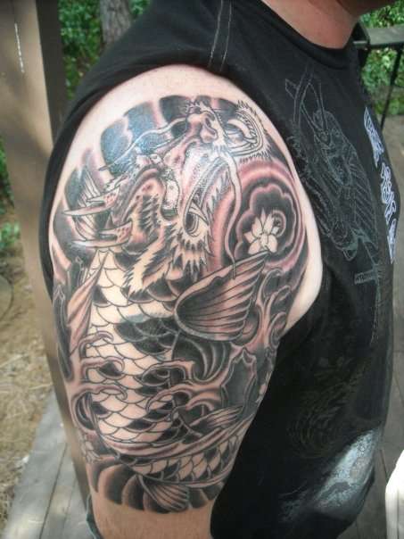 Coy Fish Dragon Tattoo