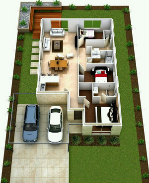 desain denah rumah 3 kamar