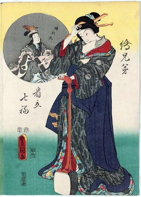 Ukiyo-e. Benzaiten. Kunisada.