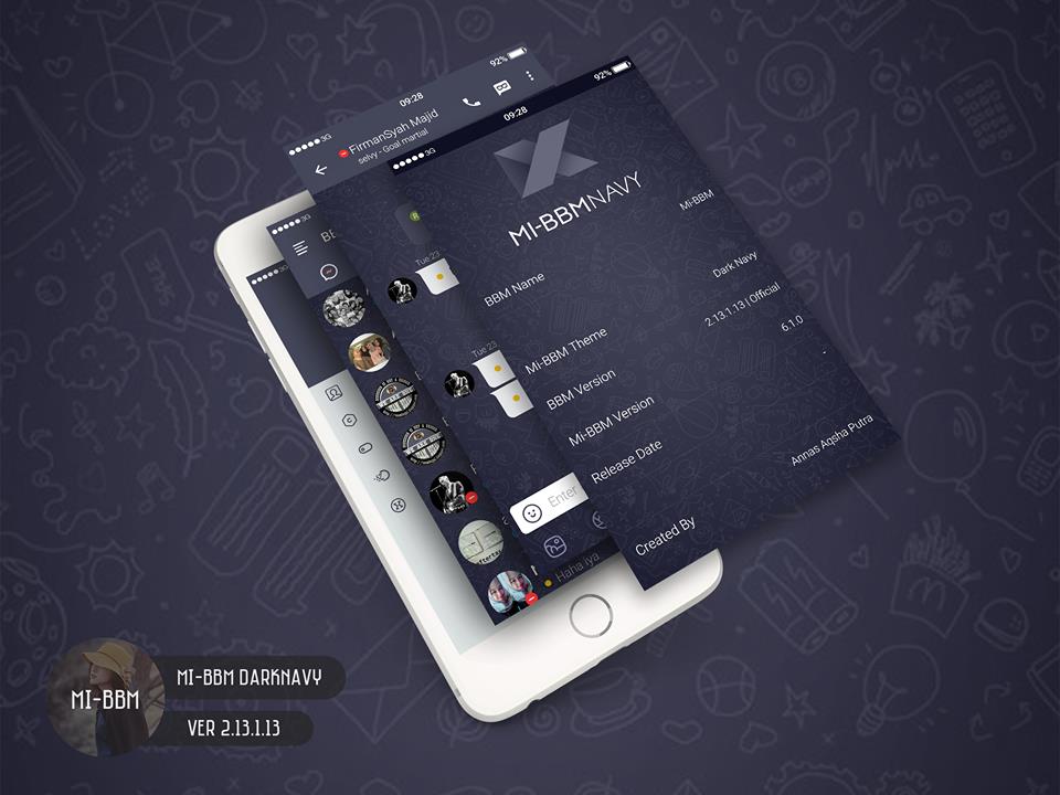 Wc Blog: Mi-BBM DarkNavy 2.13.1.13 FOR HDPI/XHDPI/XXDHPI