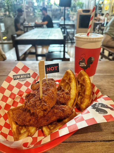 chicken and waffles with maple butter, Bangkok, Thailand