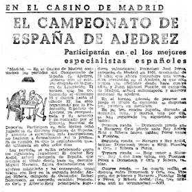 Torneo Nacional de Madrid 1941, recorte de El Mundo Deportivo