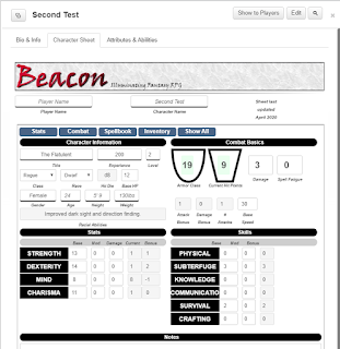 Beacon character sheet