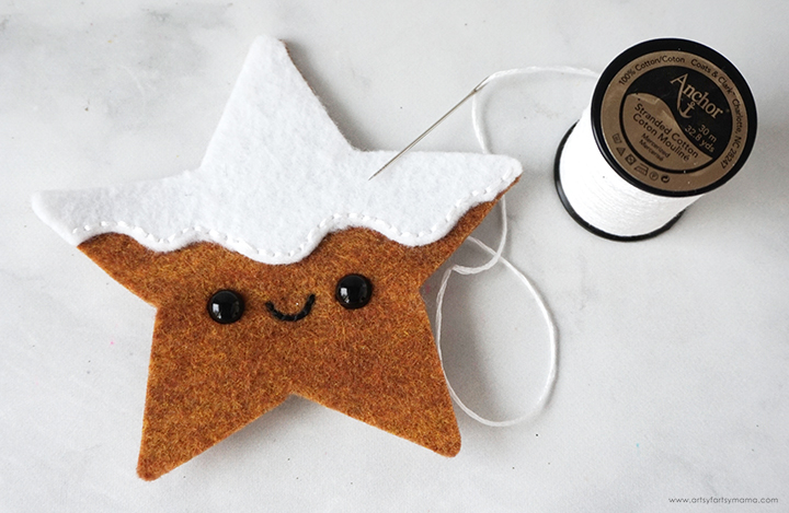 Felt Gingerbread Star Cookie Ornament