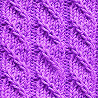 Twisted stitches - Spiral Columns pattern, no cable needle is required.