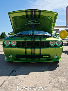 Dodge Challenger Smoked Black on Lime Green