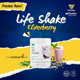 Life Shake Shaklee Protein Soya Elderberry dengan Prebiotik