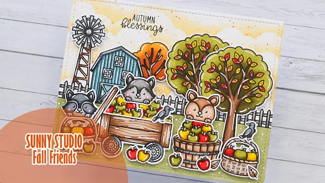 Sunny Studio Stamps: Fall Friends Farm Fresh Happy Harvest Fall Themed Card by Marine Simon