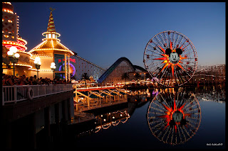 Disneyland Paris at night, roller-coaster