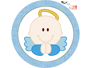 Angel Boy Toppers or Free Printable Candy Bar Labels.