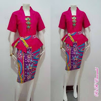 Baju Atasan Dress Batik Bawahan Rok Pendek Trend Masa Kini