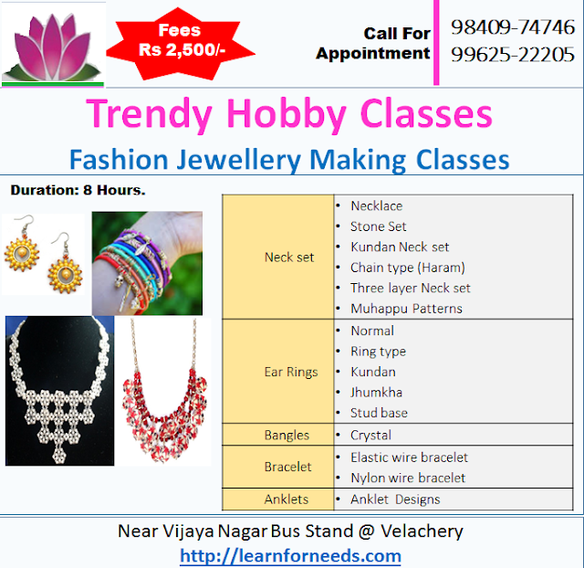 FASHION JEWELLERY MAKING CLASSES IN CHENNAI