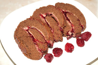 Image of Chocolate Roll with Raspberries