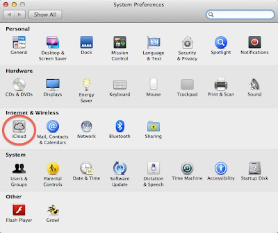 iCloud System preferences change settings