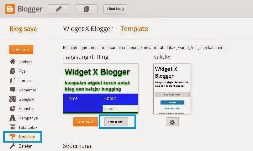 Cara Memasang Widget di Blogspot Valid HTML5