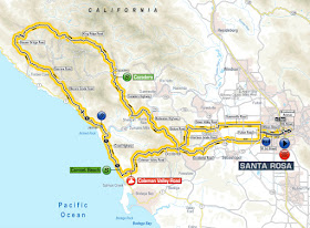 Stage 7 map of Tour of California 2016