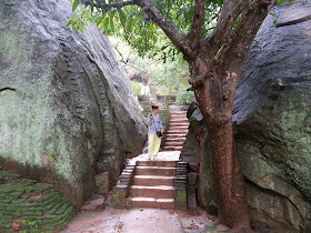 Sigiriya Boulder Gardens entry upstairs, Consists several large boulders linked by winding pathways.