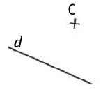 نقطة C ومستقيم (d)