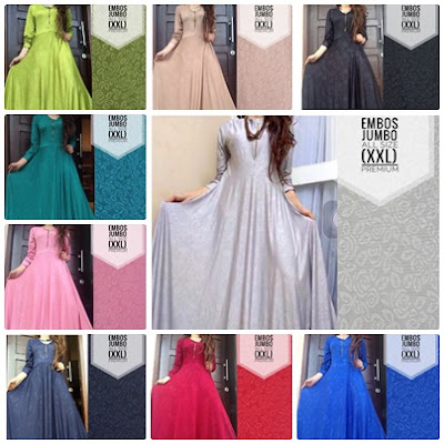 gamis jersey embos