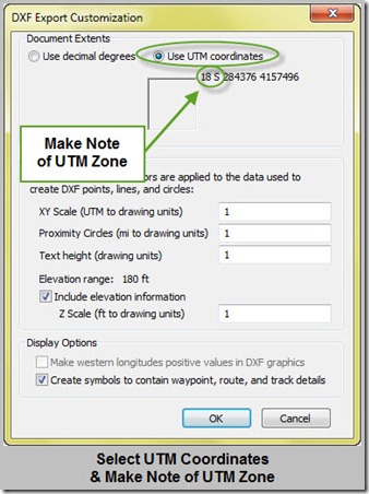select utm coordinates