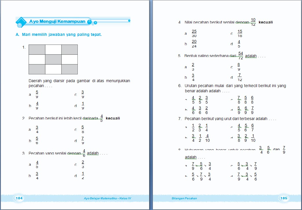 MATEMATIKA : Bilangan Pecahan  Bab 6 Kelas 4 SD  ~ Arrayhan eLearning