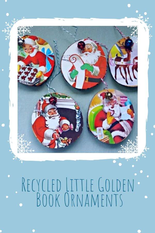 Recycled Little Golden Book Ornaments